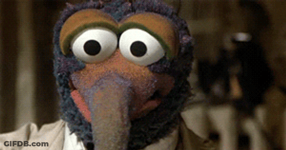 Look Away Gonzo Muppet GIF