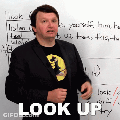 Look Up Alex Engvid Pointing Up GIF