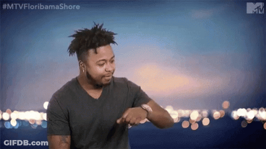 Looking At Watch Black Man Nod GIF