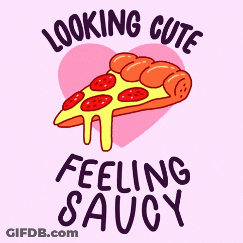 Looking Cute Feeling Saucy Animated Pizza GIF