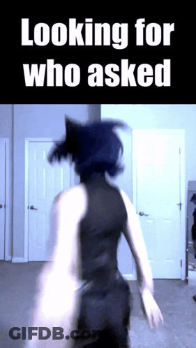 Looking For Who Asked On Black Background GIF