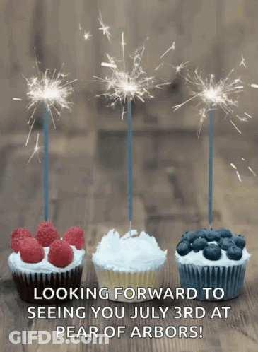 Looking Forward To Seeing You July 3Rd Pear Of Arbors Sparkler Cupcakes GIF