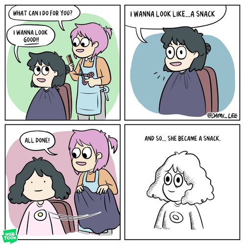 Looking Like Snack Haircut Comics GIF