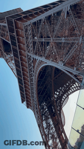 Looking Up At The Eiffel Tower In Paris France GIF