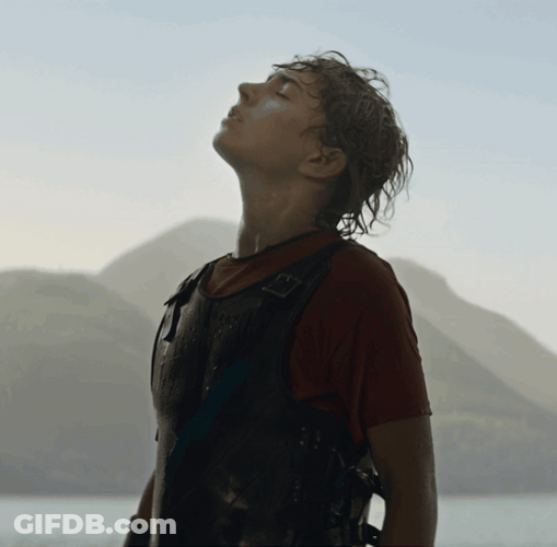 Looking Up Wet Percy Jackson GIF