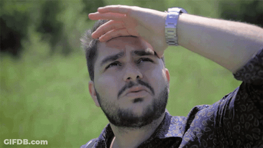 Looks Up Shielding Eyes Ignace Aleya GIF