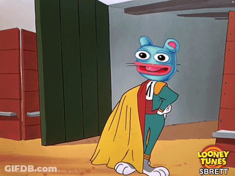 Looney Tunes Character Standing In Front Of Door GIF