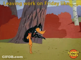 Looney Tunes Duck Leaning Against Tree GIF