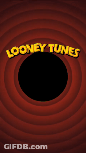 Looney Tunes Poster With Man In Circle GIF