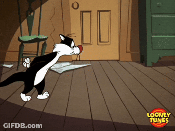 Looney Tunes Sylvester Still Waiting GIF