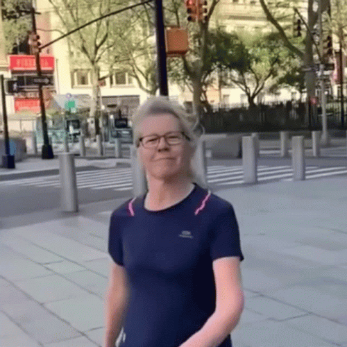 Loony Karen Blocking Camera GIF