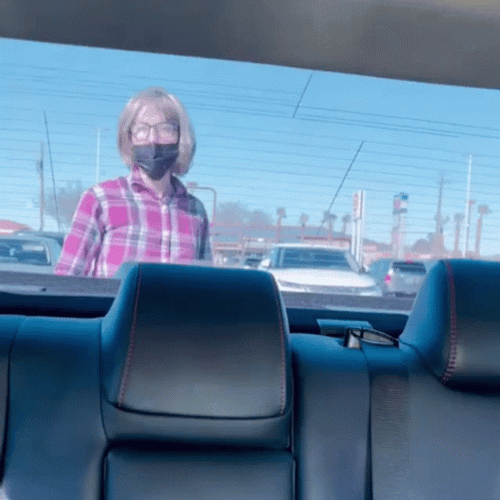 Loony Karen Overreacting On Car GIF