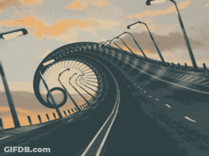 Loop Highway Roller Coaster GIF