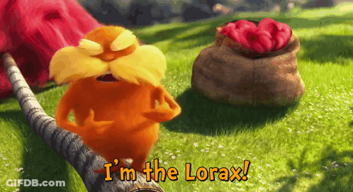 Lorax Cartoon Saying I Am The Lorax GIF