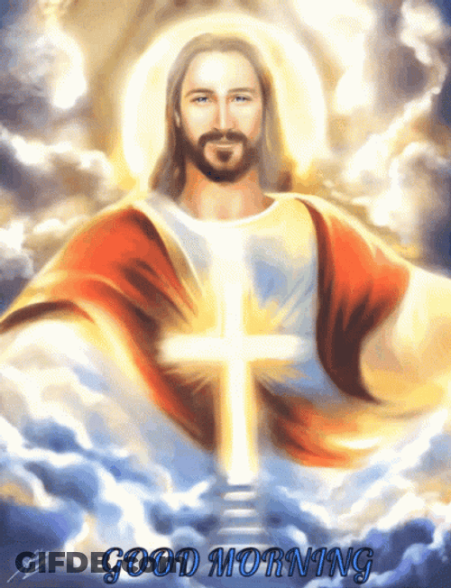Lord Jesus Christ And Shining Cross GIF