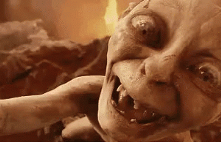 Lord Of The Rings Gollum Crackhead Face GIF