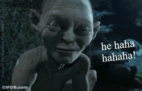 Lord Of The Rings Gollum Saying He Haha Hahaha GIF