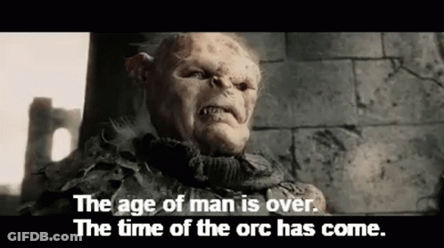 Lord Of The Rings Orc Standing Before Brick Wall GIF