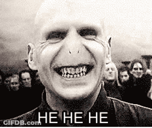Lord Voldemort Awkward Laugh GIF