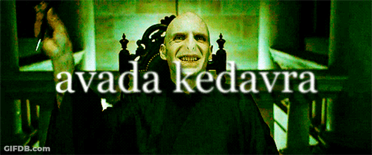 Lord Voldemort Iconic Curse GIF