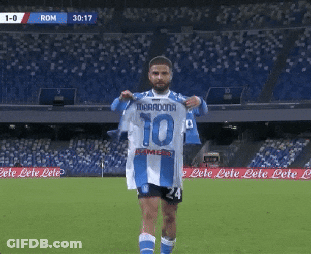 Lorenzo Insigne Flexing Maradona Jersey GIF