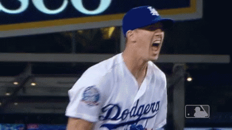 Los Angeles Dodger Walker Buehler Shouting GIF