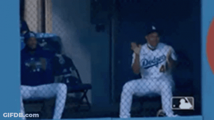 Los Angeles Dodgers Team Cheering GIF