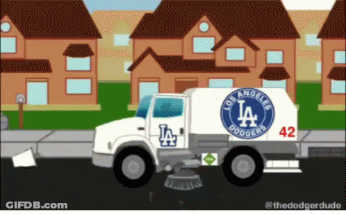 Los Angeles Dodgers Truck Sweeping GIF