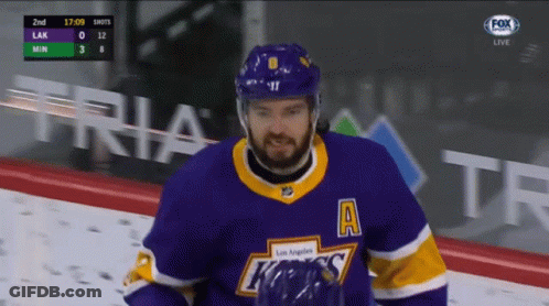 Los Angeles Kings Hockey Player Looking At Camera GIF