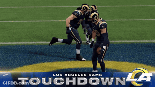 Los Angeles Rams Football Players On Field GIF