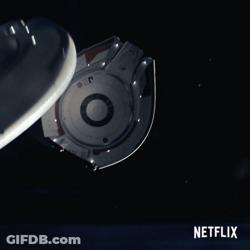 Lost In Space Spaceship Evading Blastwave GIF