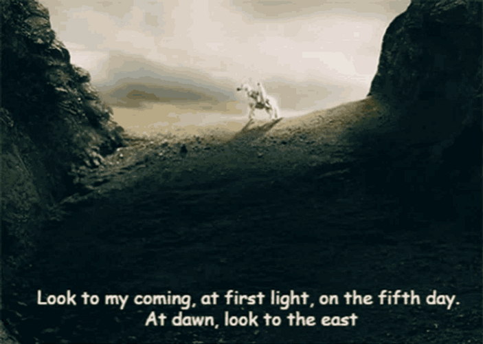 LOTR Gandalf Riding A White Horse GIF