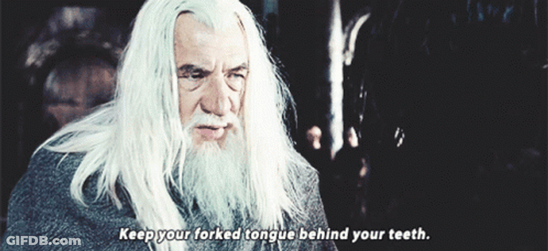 Lotr Keep Your Forked Tounge Behind Your Teeth GIF