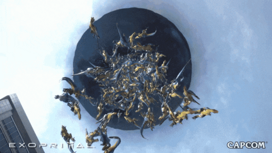 Lots Of Velociraptor Fallen From Sky GIF
