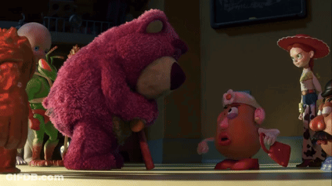 Lotso From Toy Story Is Hugging Mrs. Potato Head From Toy Story GIF