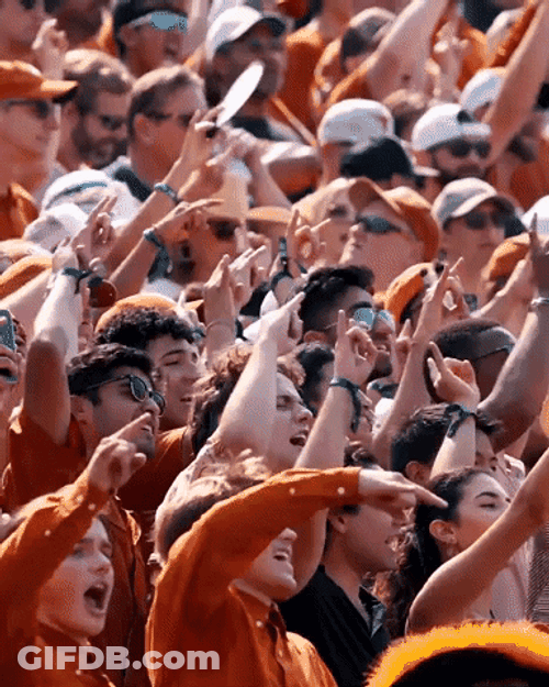 Loud Crowd Texas Longhorns Cheering GIF