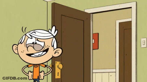 Loud House Character Standing In Front Of Door GIF