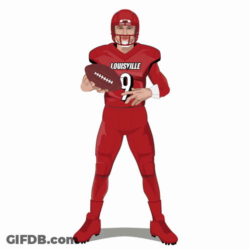Louisville Football Player Holding Ball GIF
