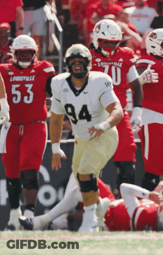 Louisville Football Player Number 94 Running GIF