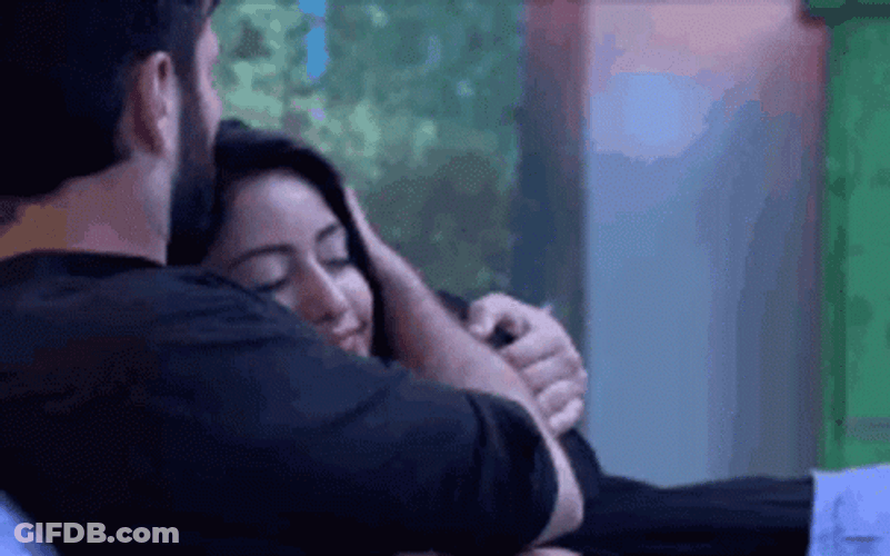 Lovable Girl Hug Romantic Cuddle GIF
