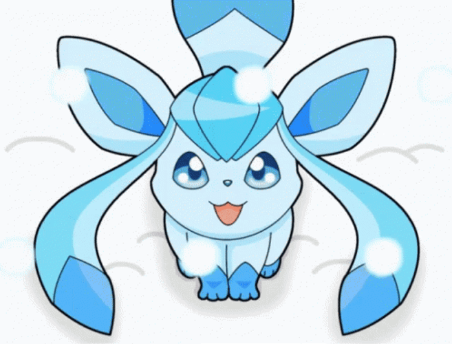 Lovable Pokemon Glaceon Snowing GIF
