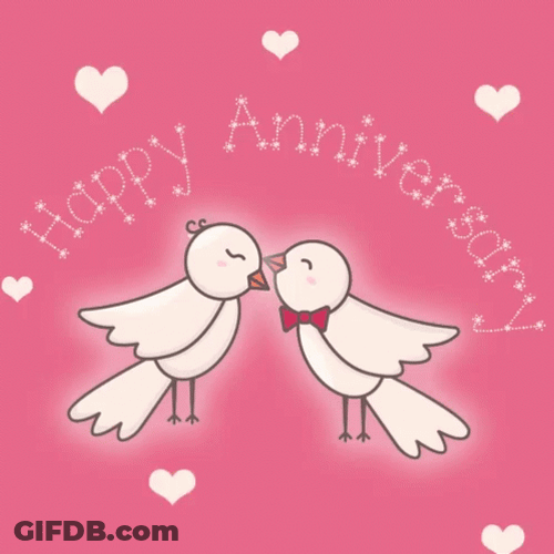 Love Birds Happy 25Th Anniversary GIF