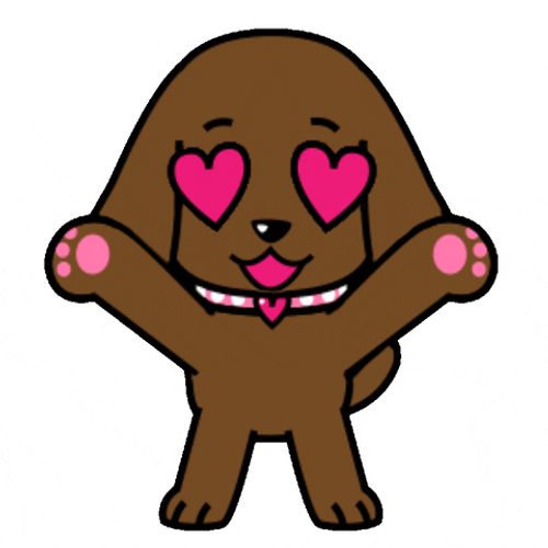Love Brown Dog With Heart Eyes GIF