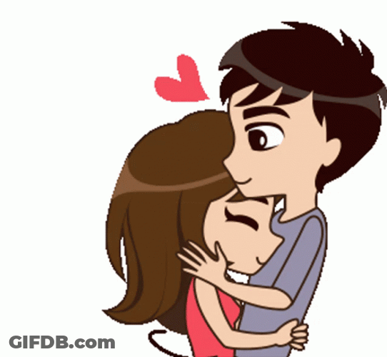 Love Cute Couple Animation Kissing Forehead GIF
