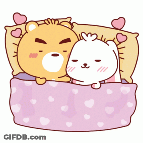 Love Cute Couple Sticker Sleeping Together GIF