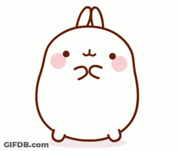 Love Cute Molang Sticker Blowing Heart Kiss GIF