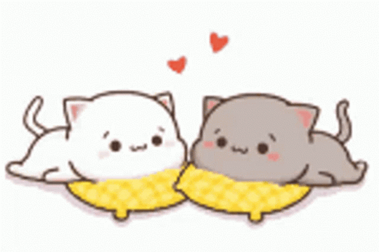 Love Cute Peach And Goma Sticker Wagging Tail GIF