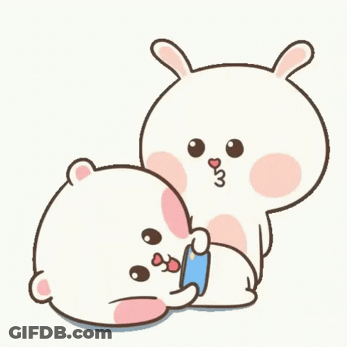 Love Cute White Puffy Bear Sticker GIF