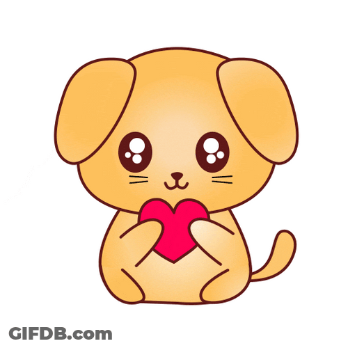 Love Dog Holding Red Heart GIF
