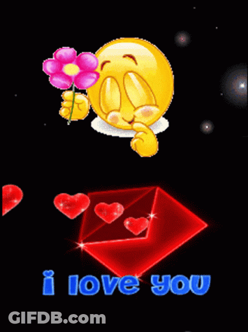 Love Emoji Hearts Envelope GIF